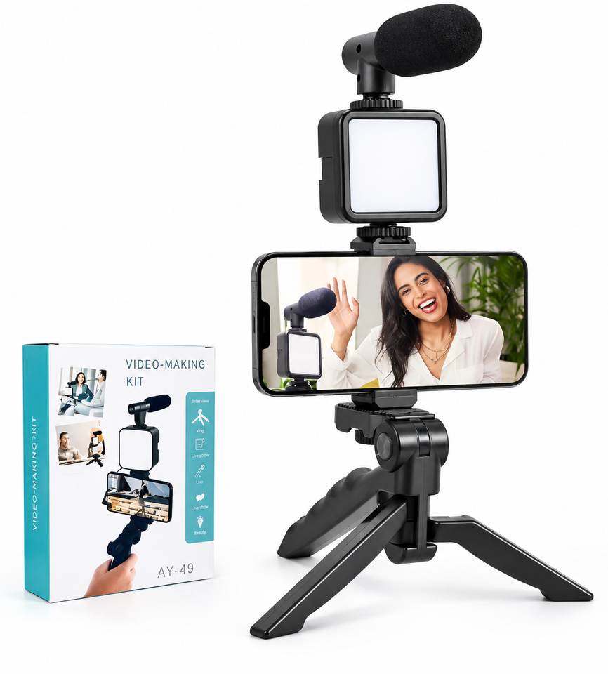 Kit de Grabación AY-49 4 en 1 para TikTok, Reels, Live y Creación de Contenido